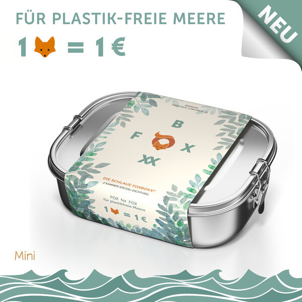 FOXBOXX Edelstahl-Set LARGE: FOX Trinkflasche & Large Special Lunchbox