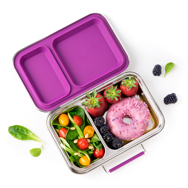 LEKKABOX Duo - Edelstahl Brotdose | 2 Fächer, auslaufsicher