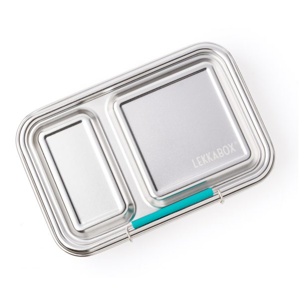 LEKKABOX Duo - Edelstahl Brotdose | 2 Fächer, auslaufsicher