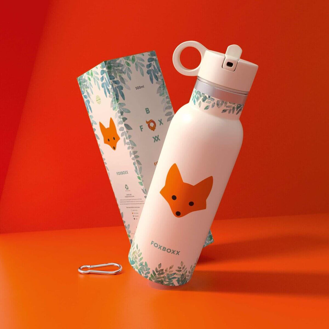 FOXBOXX Edelstahl-Set LARGE: FOX Trinkflasche & Large Special Lunchbox