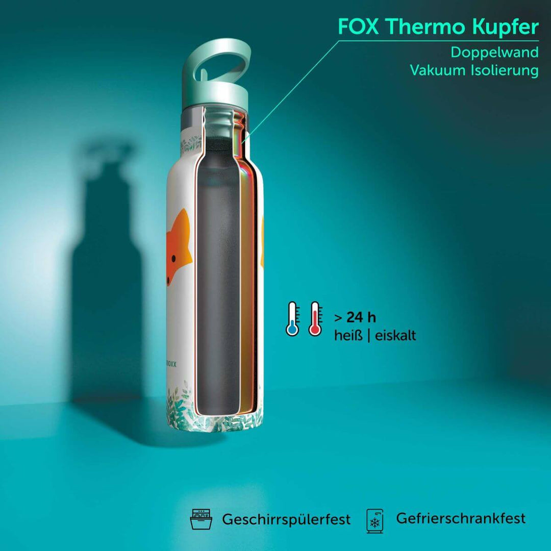 FOXBOXX Edelstahl-Set LARGE: FOX Trinkflasche & Large Special Lunchbox