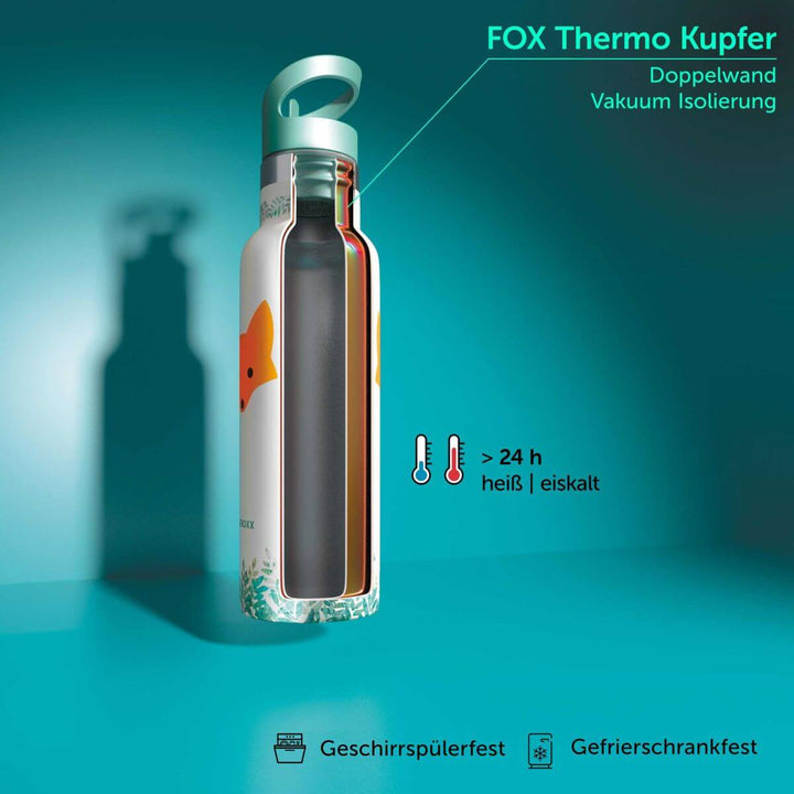 FOXBOXX Edelstahl-Set LARGE: FOX Trinkflasche & Large Special Lunchbox