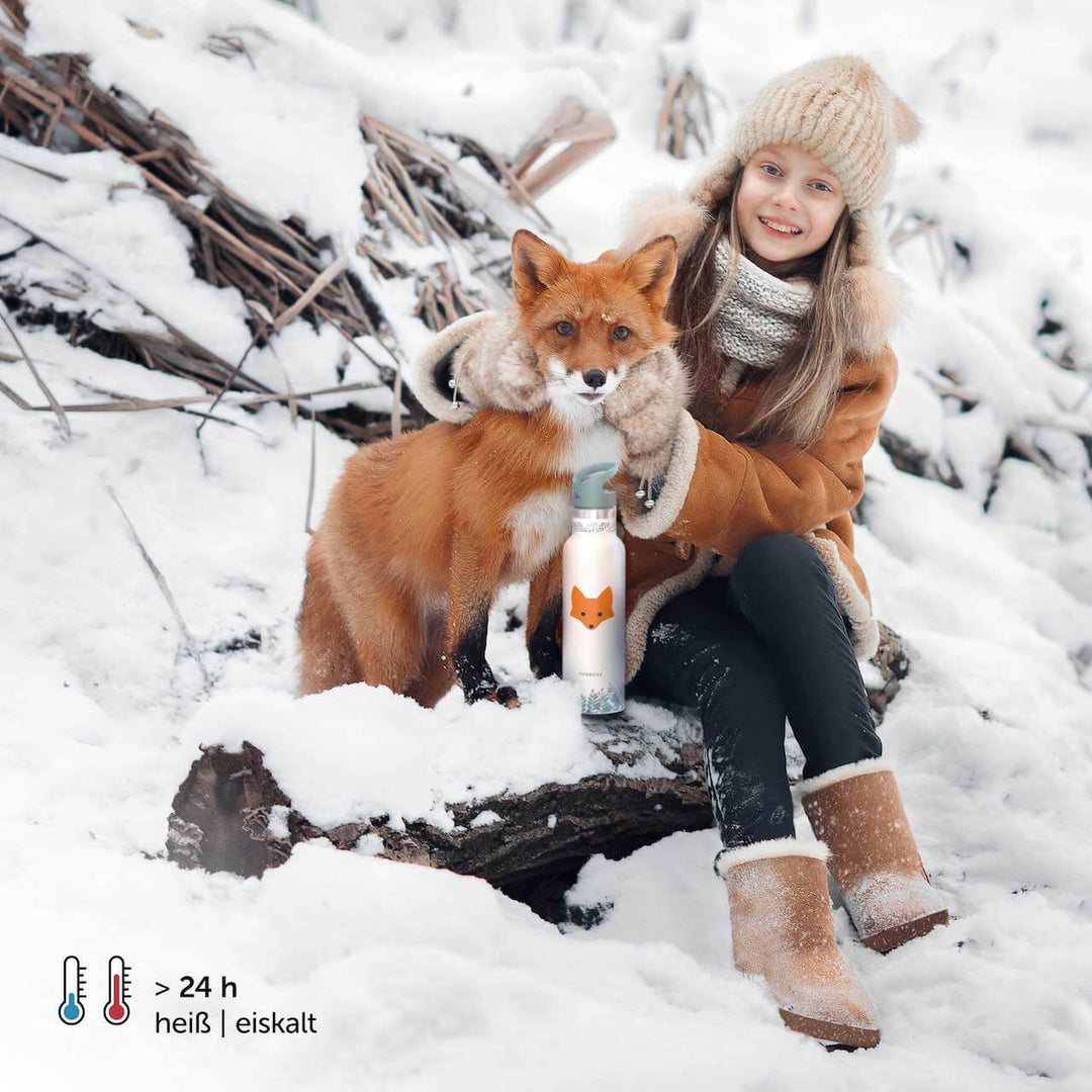 FOXBOXX Edelstahl-Set LARGE: FOX Trinkflasche & Large Special Lunchbox