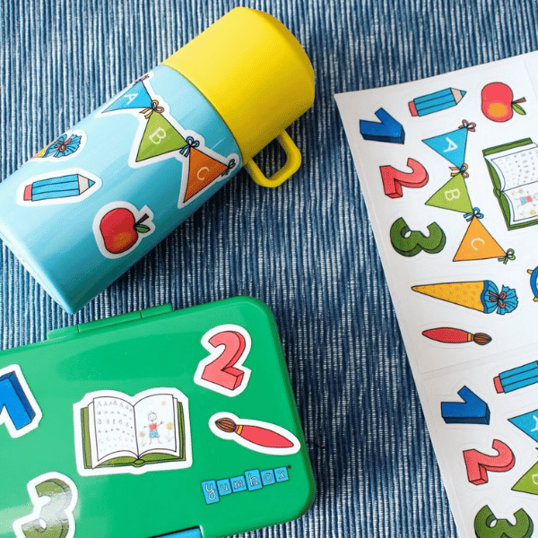 Wasserfeste Aufkleber für Brotdosen & Trinkflaschen, A6