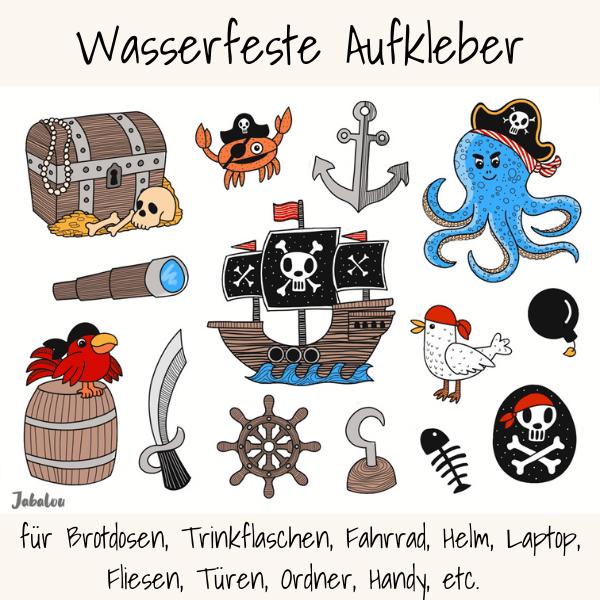 Wasserfeste Aufkleber für Brotdosen & Trinkflaschen, A6