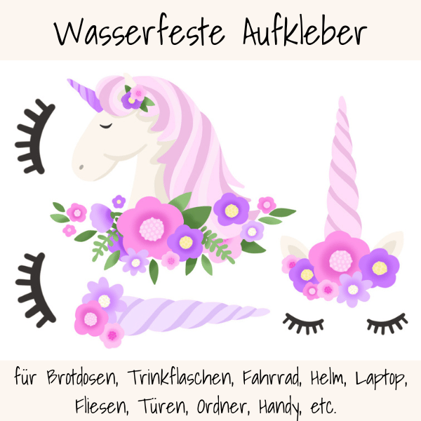 Wasserfeste Aufkleber für Brotdosen & Trinkflaschen, A6