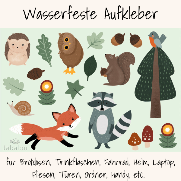 Wasserfeste Aufkleber für Brotdosen & Trinkflaschen, A6