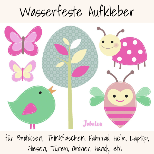 Wasserfeste Aufkleber für Brotdosen & Trinkflaschen, A6