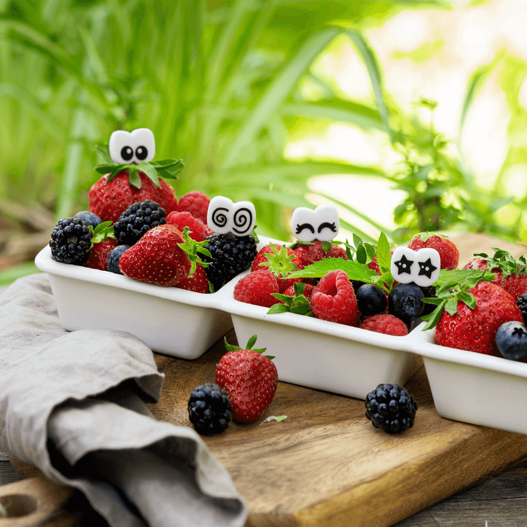 LEKKABOX Edelstahl Food Picks, Augen| 4er-Set