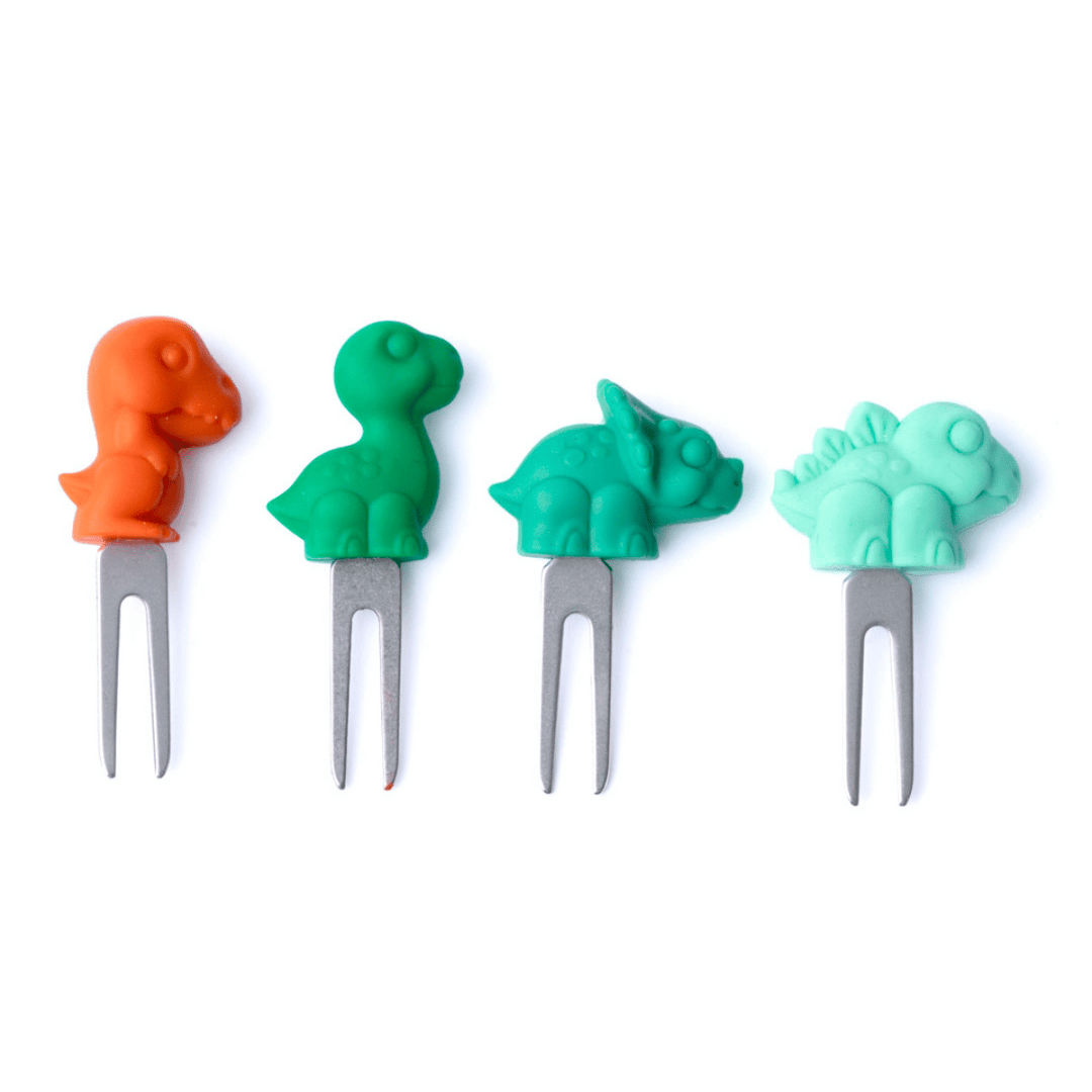LEKKABOX Edelstahl Food Picks, Dinos 🦖 | 4er-Set
