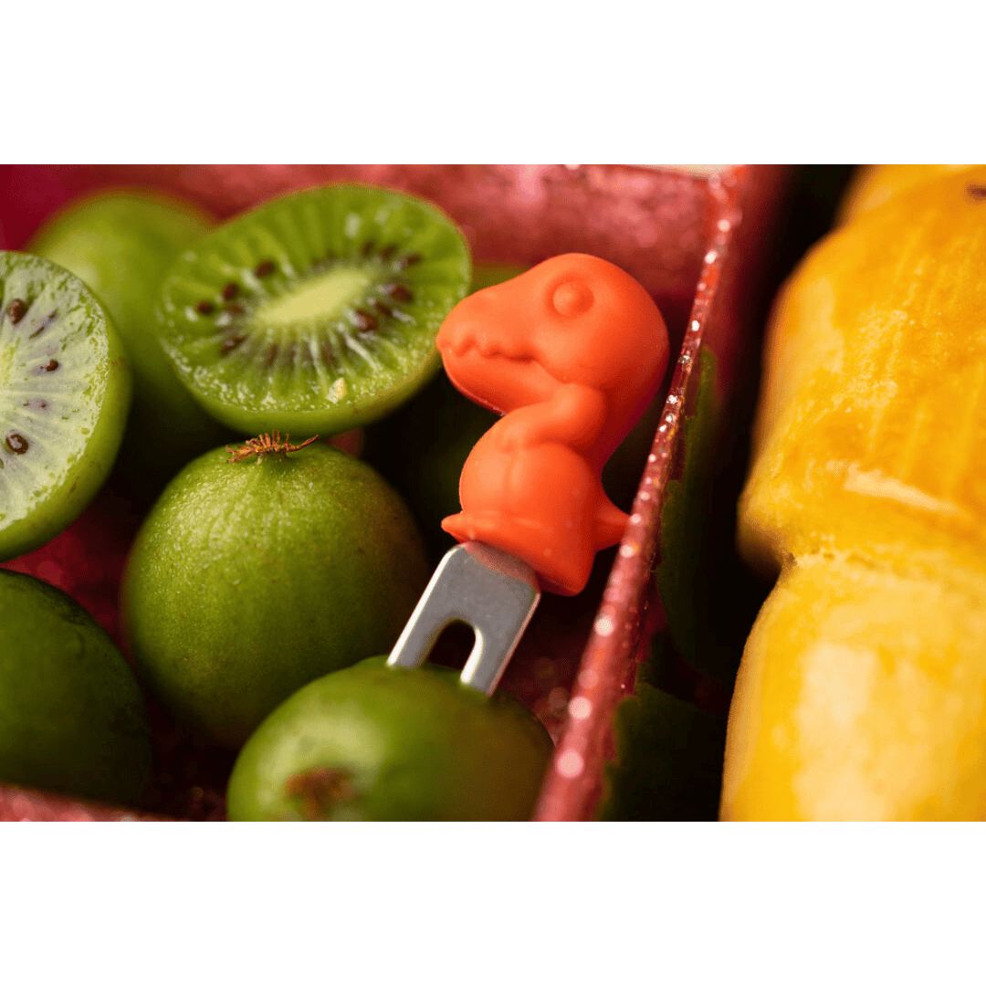 LEKKABOX Edelstahl Food Picks, Dinos 🦖 | 4er-Set