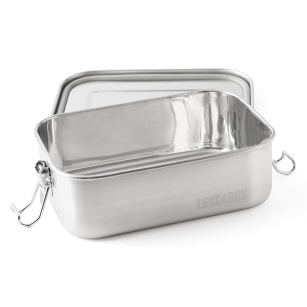 LEKKABOX Safe, 800ml | auslaufsichere Edelstahl Brotdose | inkl. 2 Silikoncups