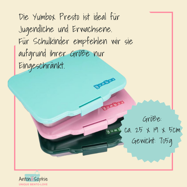 Yumbox Presto | Edelstahl Brotdose, 5 Fächer