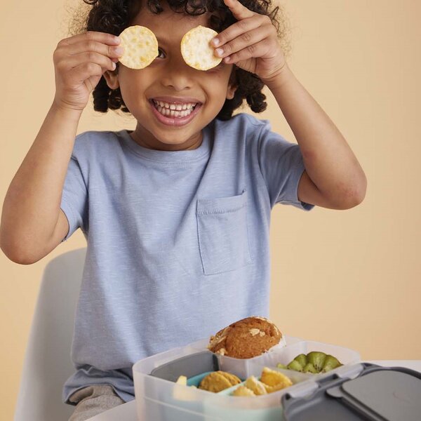 b.box Mini Lunchbox | 3 Fächer | für ganzen Apfel