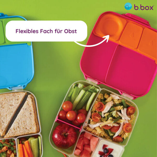 b.box Mini Lunchbox | 3 Fächer | für ganzen Apfel