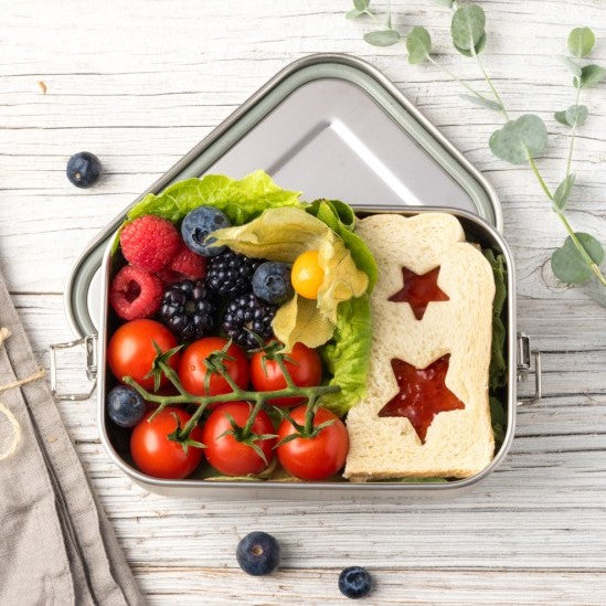 LEKKABOX Safe, 800ml | auslaufsichere Edelstahl Brotdose | inkl. 2 Silikoncups