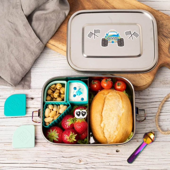 LEKKABOX Safe, 1000ml | auslaufsichere Edelstahl Brotdose inkl. Trennsteg