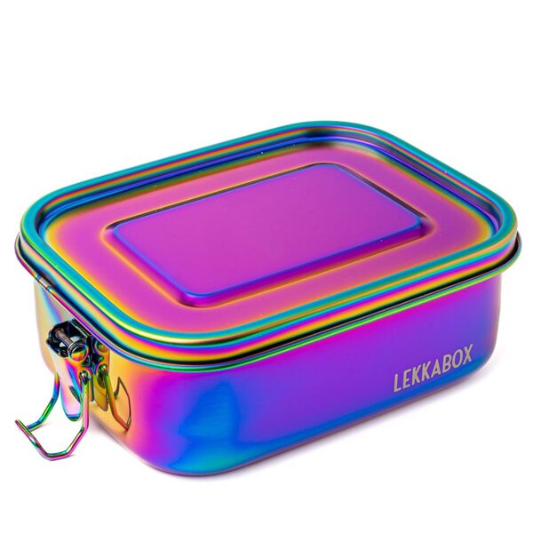 LEKKABOX Safe, 800ml | auslaufsichere Edelstahl Brotdose | inkl. 2 Silikoncups