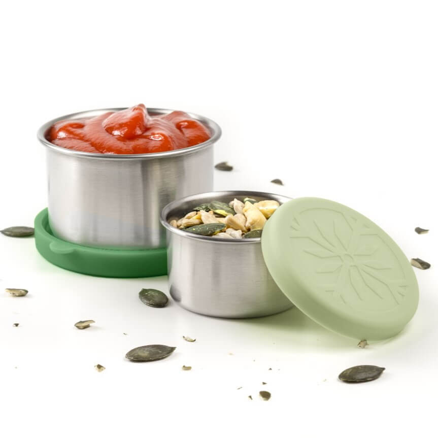 Auslaufsichere Mini Edelstahlbehälter - LEKKABOX Dipper, 2 Stück