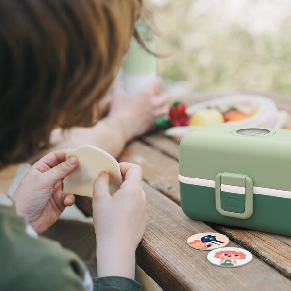 Monbento MB Tresor | Kompakte Kinder Brotdose mit 3 Fächern