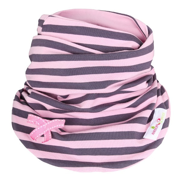 rosa grau gestreifter Mädchen Schal / Loop | by Anton & Sophie