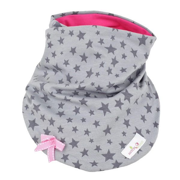 Mädchen Schal / Loop grau mit Sternen