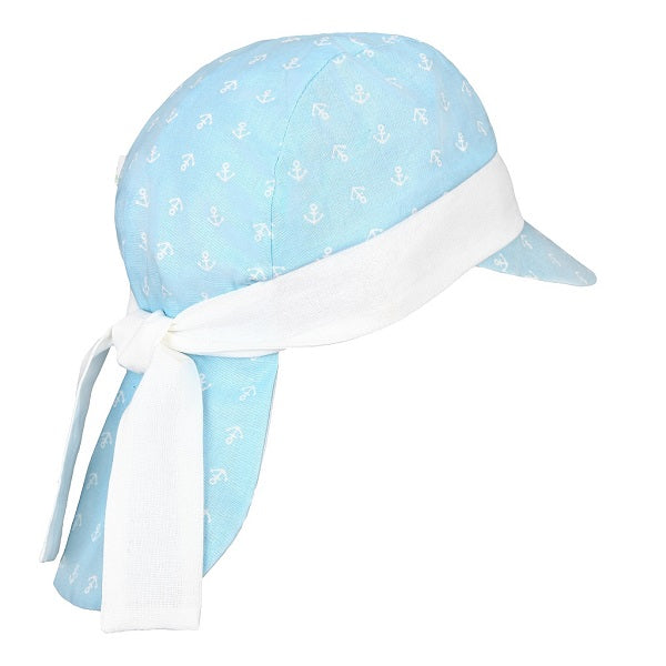 blaue Sommerkappe mit Nackenschutz für Jungen | by Anton & Sophie