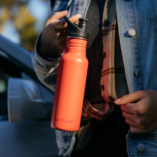 Klean Kanteen Classic Narrow, Trinkflasche mit Sportdeckel, 532 ml