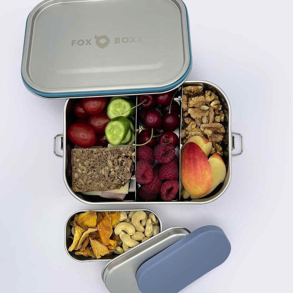Foxboxx Mini-Edelstahldose 150ml | 2 verschiedene Deckel