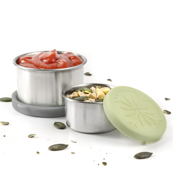 Auslaufsichere Mini Edelstahlbehälter - LEKKABOX Dipper, 2 Stück