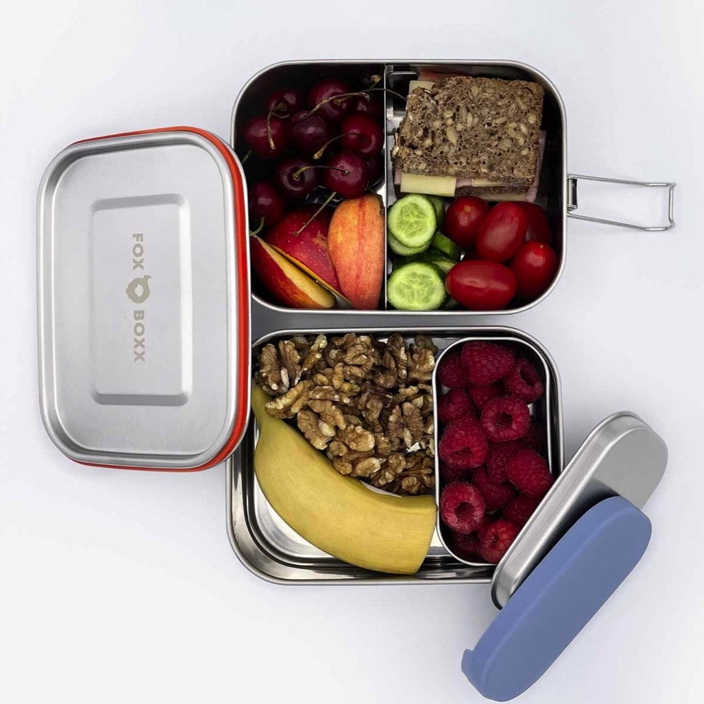 Foxboxx Mini-Edelstahldose 150ml | 2 verschiedene Deckel