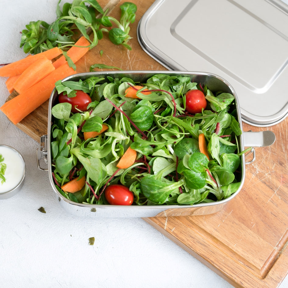 LEKKABOX Safe, 1000ml | auslaufsichere Edelstahl Brotdose inkl. Trennsteg