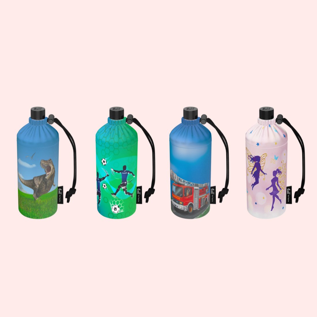 Trinkflaschen aus Glas mit Schutzhülle für Kinder