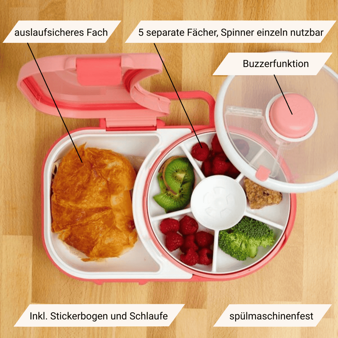 GoBe Lunchbox - Bentobox und Snackspinner in einem | Sticker-Edition