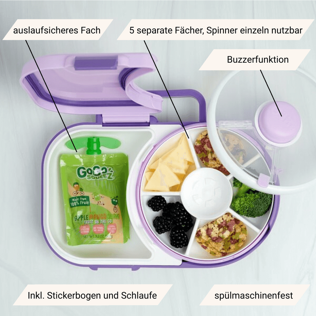 GoBe Lunchbox - Bentobox und Snackspinner in einem | Sticker-Edition