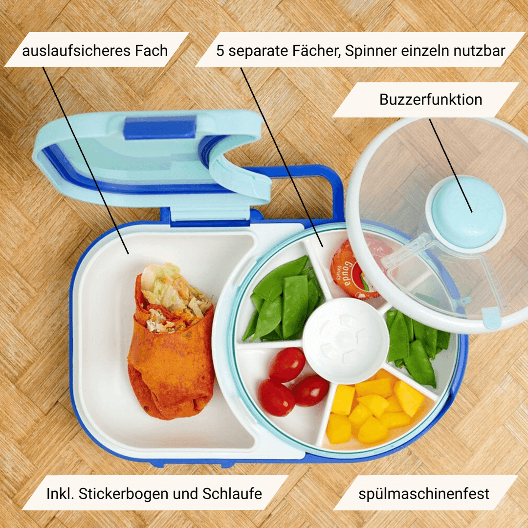 GoBe Lunchbox - Bentobox und Snackspinner in einem | Sticker-Edition