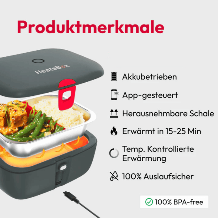 Heats Box Go - selbsterwärmende Lunchbox ohne Kabel