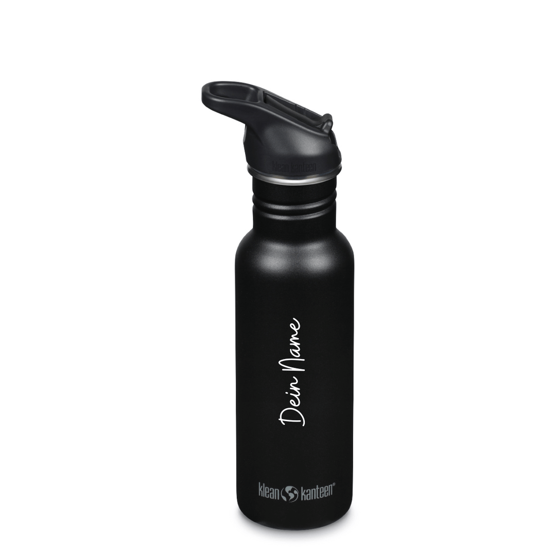 Klean Kanteen Edelstahl Trinkflasche Classic, 532ml, Flip Sport Cap