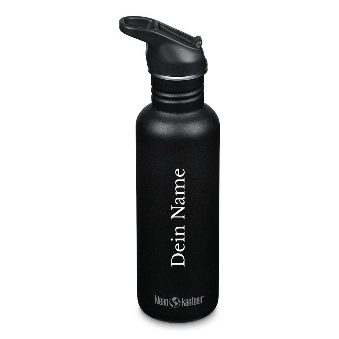 Klean Kanteen Edelstahl Trinkflasche Classic, 800ml, Flip Sport Cap