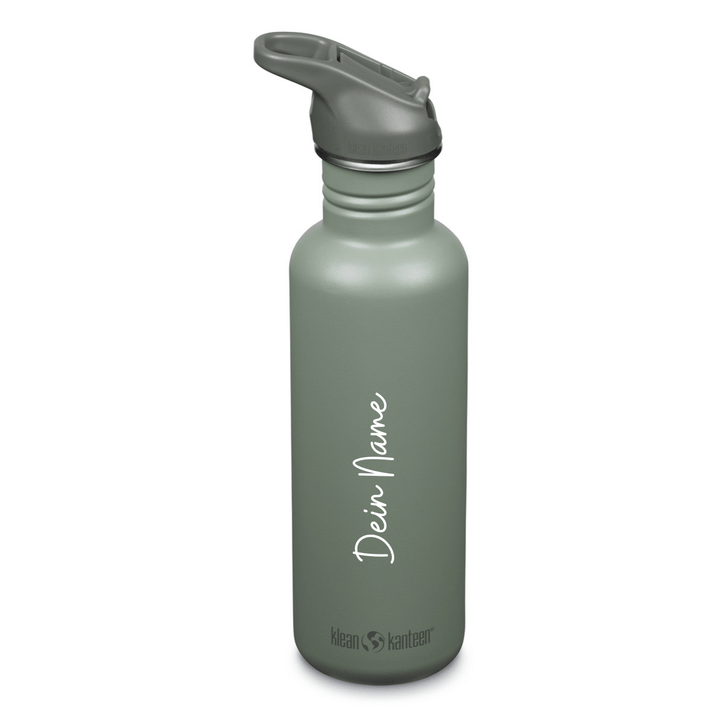 Klean Kanteen Edelstahl Trinkflasche Classic, 800ml, Flip Sport Cap