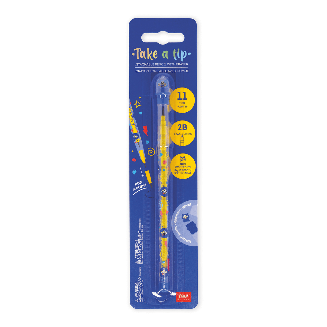 Legami Bleistift mit stapelbarer Spitze und Radiergummi