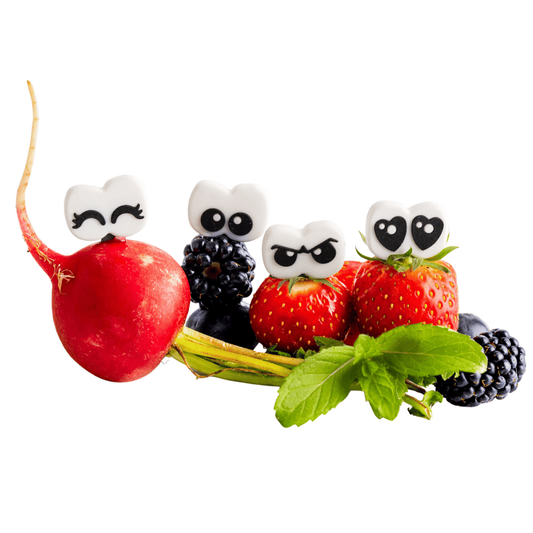 LEKKABOX Edelstahl Food Picks, Augen| 4er-Set