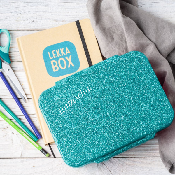 ✨ Lekkabox Glamour | Glitzernde Lunchbox mit 4 Fächern, auslaufsicher