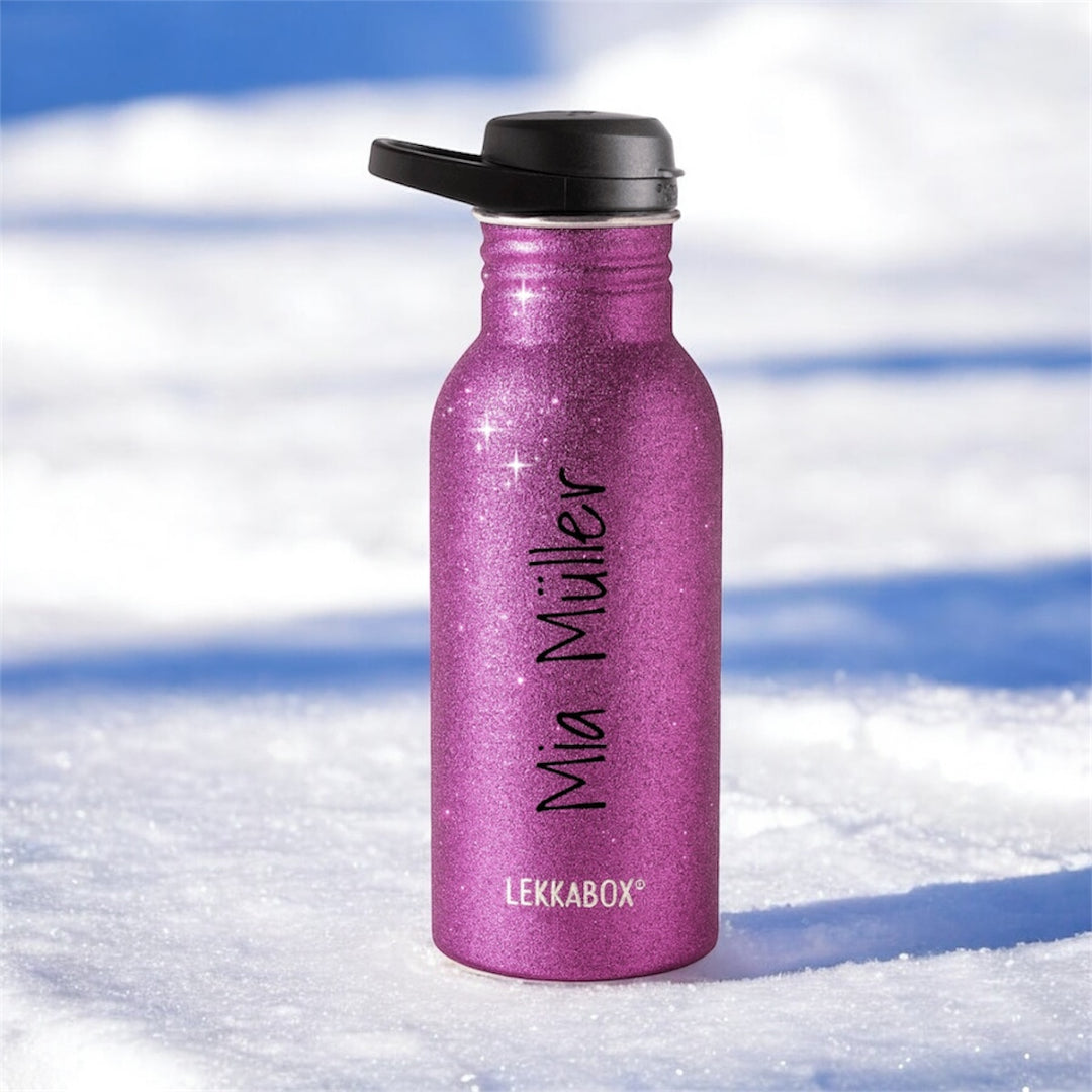 🌟 LEKKABOX GO mit Flip-up Deckel, 500ml | Glitzer-Edition