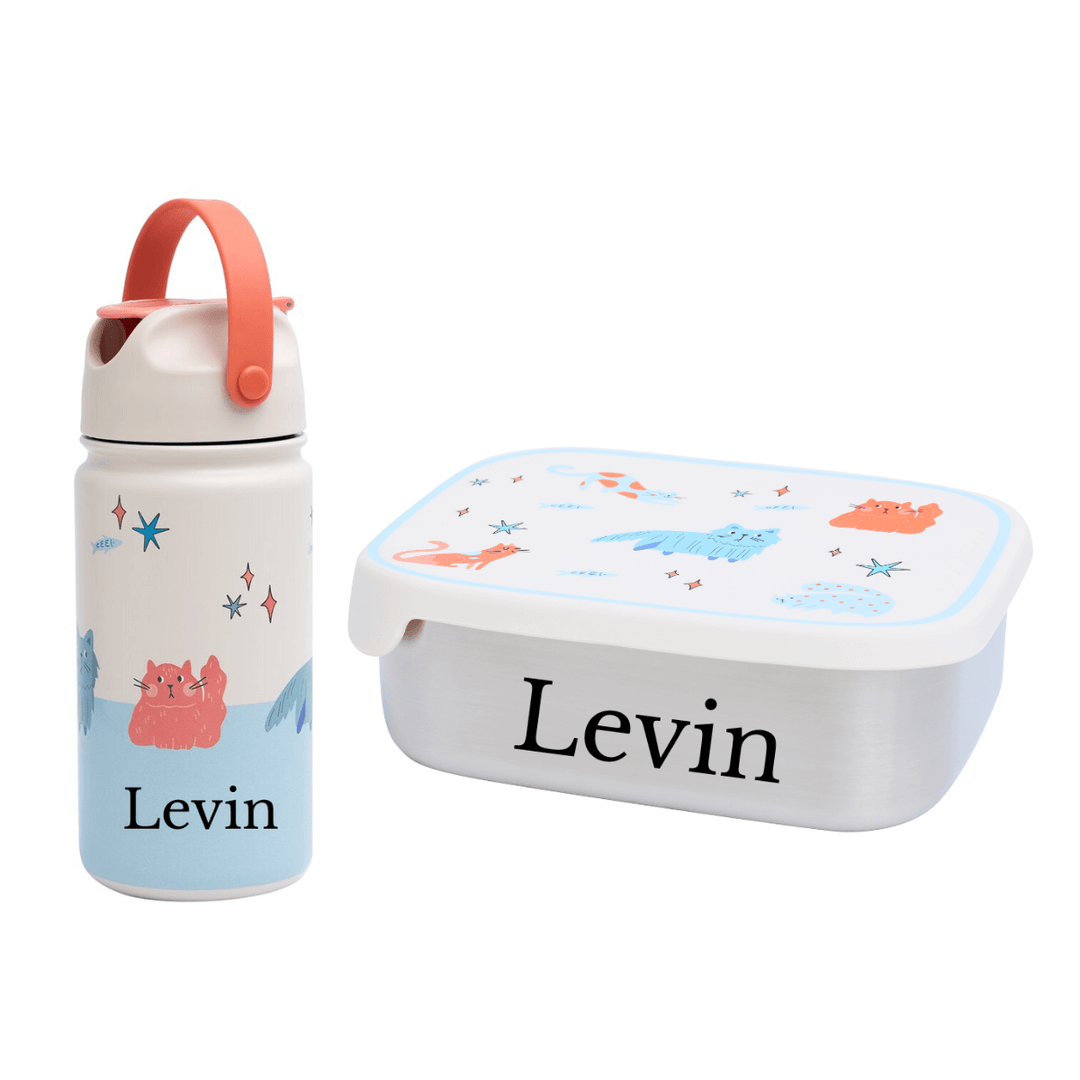 The Cotton Cloud Set: Brotdose und Trinkflasche aus Edelstahl