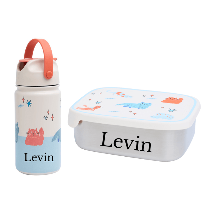 The Cotton Cloud Set: Brotdose und Trinkflasche aus Edelstahl