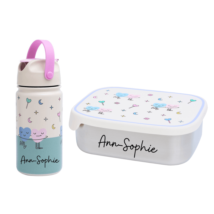 The Cotton Cloud Set: Brotdose und Trinkflasche aus Edelstahl
