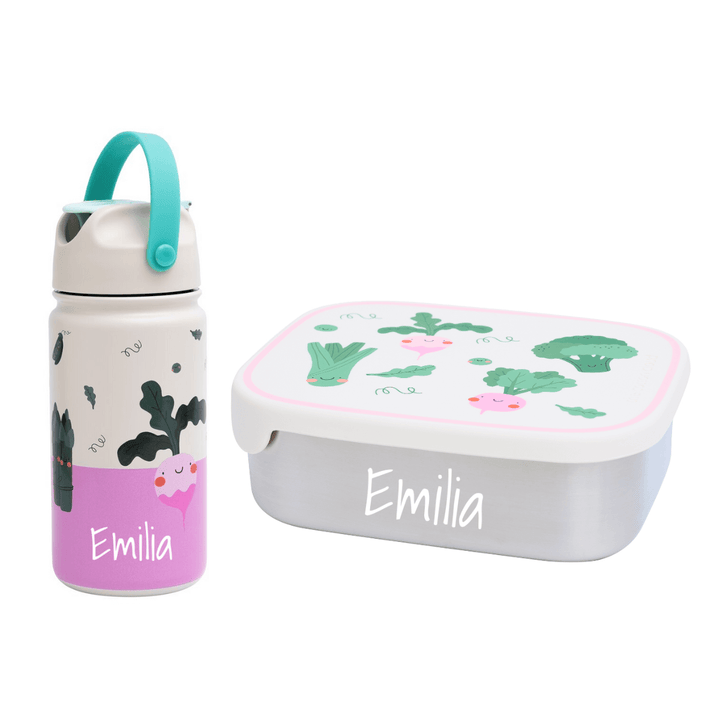 The Cotton Cloud Set: Brotdose und Trinkflasche aus Edelstahl