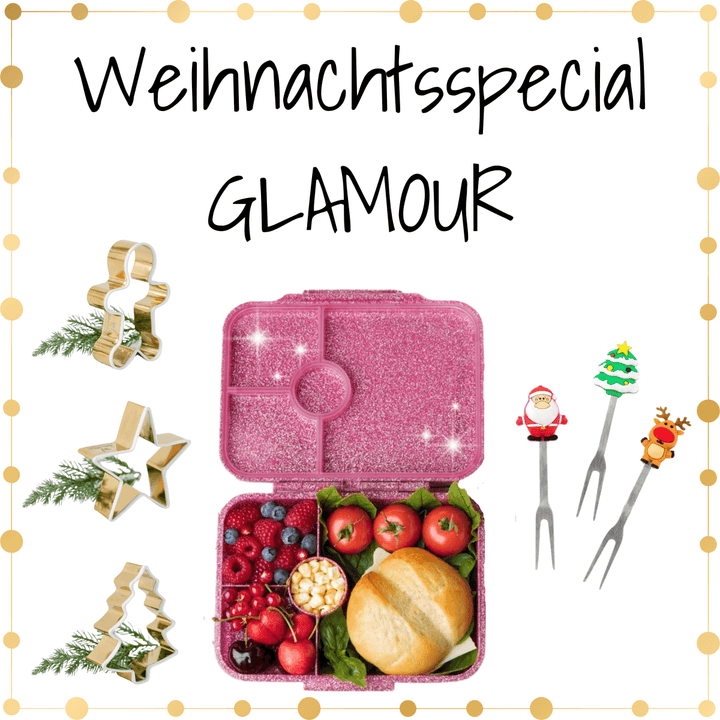 Rabattiertes Weihnachtsspecial "Glamour": glitzernde Brotdose + X-MAS Picks + X-MAS Ausstecher