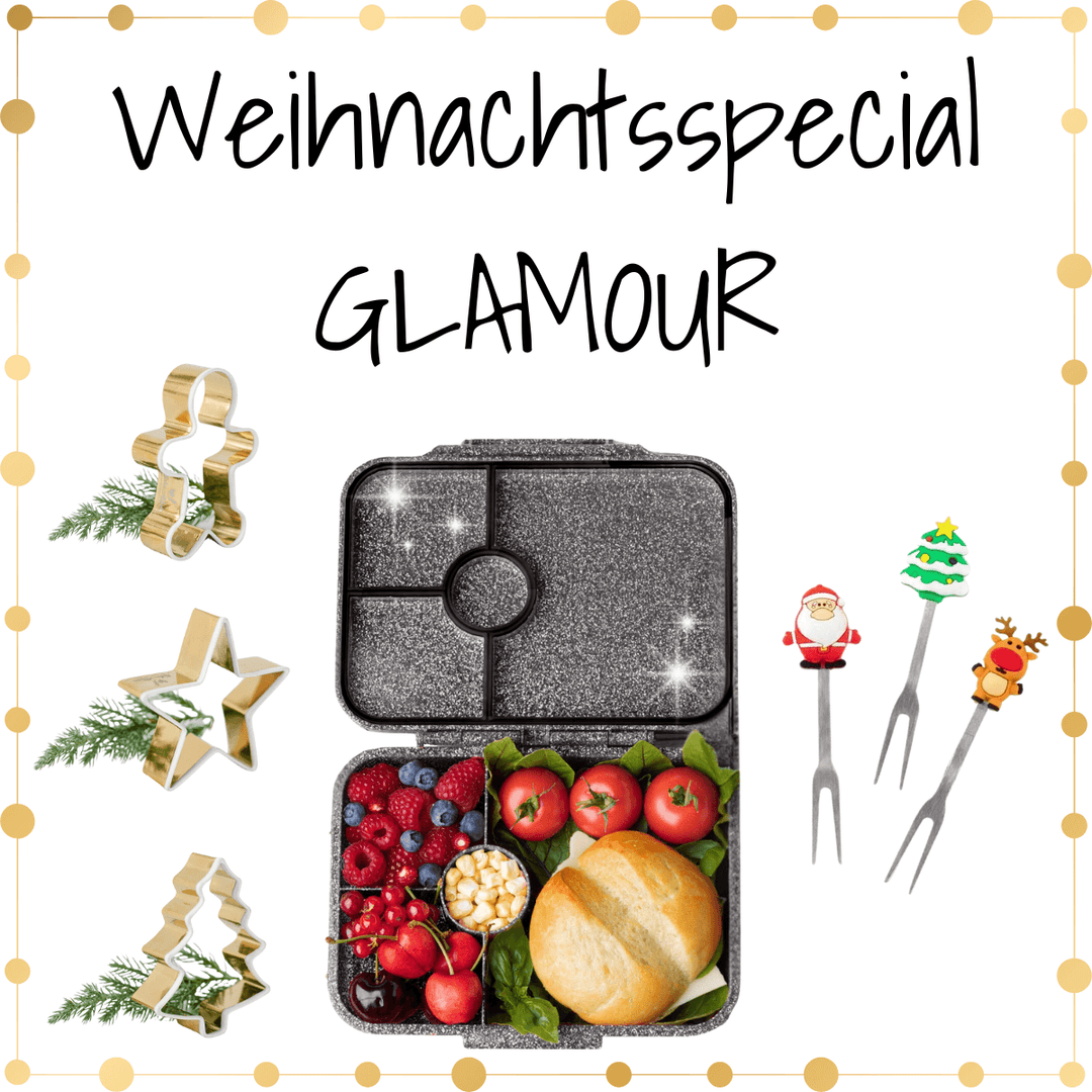 Rabattiertes Weihnachtsspecial "Glamour": glitzernde Brotdose + X-MAS Picks + X-MAS Ausstecher